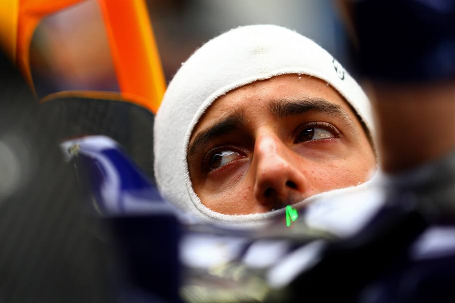 Daniel Ricciardo, aspetta il suo turno per il giro veloce a bordo della sua Red Bull (Getty Images)
